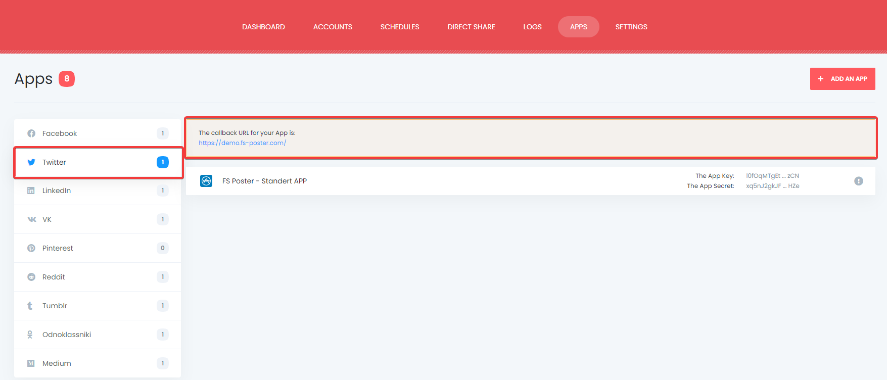 FS Poster Twitter WordPress plugin